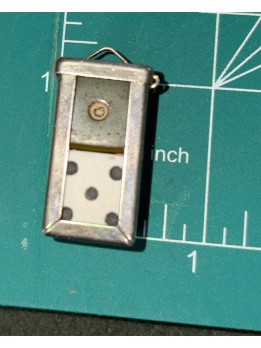 Vintage Crisloid  Dice Holder Charm With Two Die Sterling